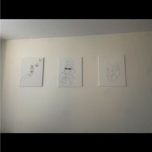 Set of 3 hand painted art work